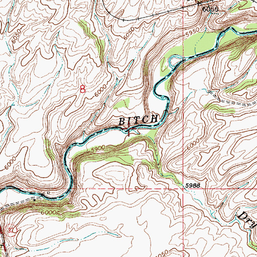 Topographic Map of Dry Creek, ID