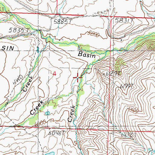 Topographic Map of Dry Creek, ID