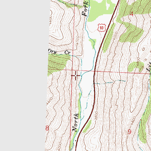 Topographic Map of Dry Creek, ID