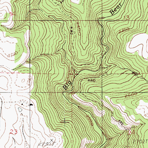 Topographic Map of Dry Creek, ID