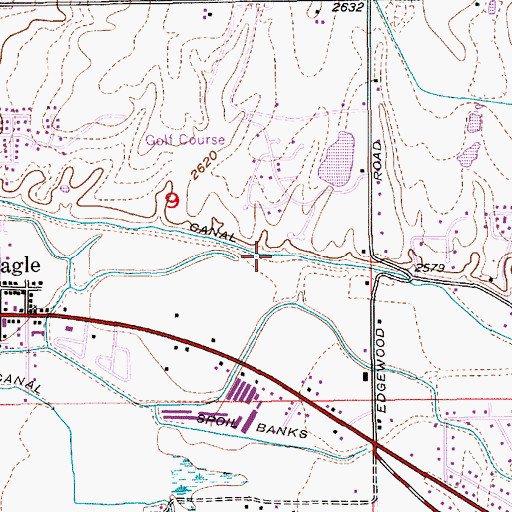 Topographic Map of Dry Creek Canal, ID