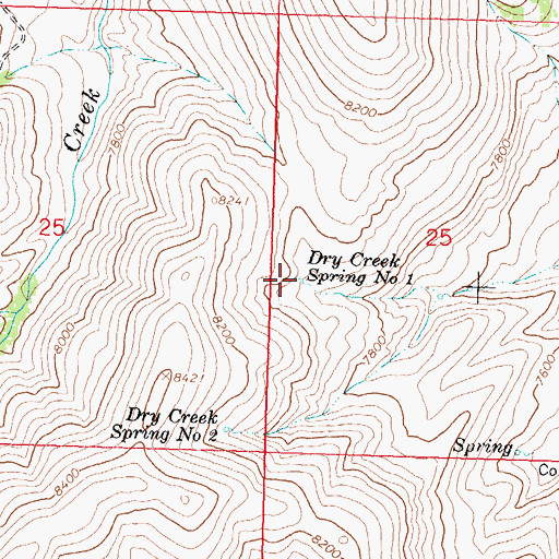 Topographic Map of Dry Creek Spring Number 1, ID