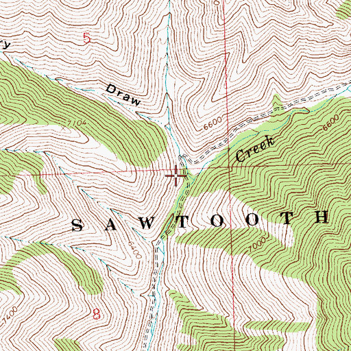Topographic Map of Dry Draw, ID
