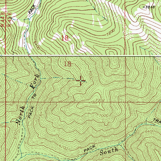 Topographic Map of Dry Elk Canyon, ID