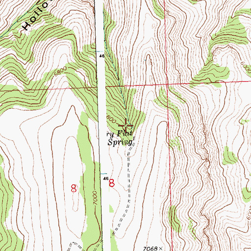 Topographic Map of Dry Flat Spring, ID
