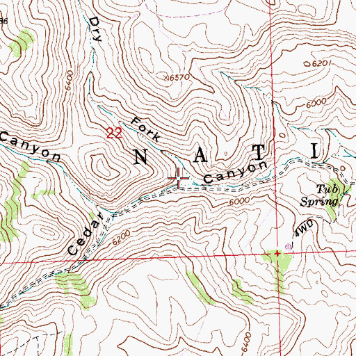 Topographic Map of Dry Fork, ID