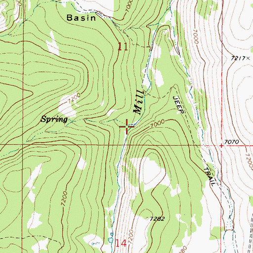 Topographic Map of Dry Fork, ID