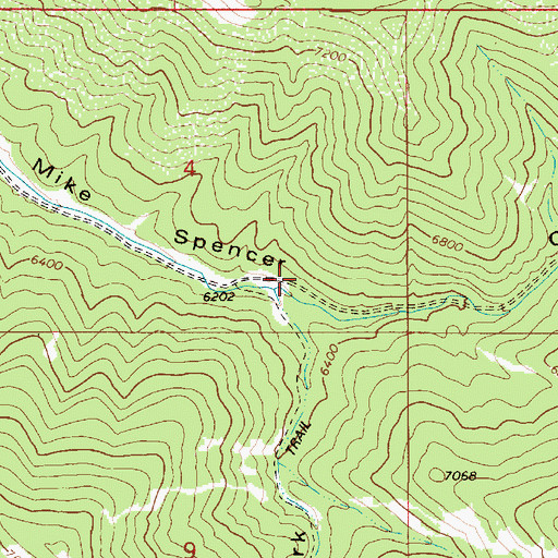 Topographic Map of Dry Fork, ID