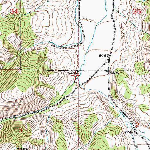 Topographic Map of Dry Fork, ID