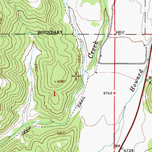 Topographic Map of Dry Fork, ID