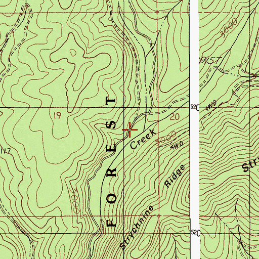 Topographic Map of Dry Fork, ID