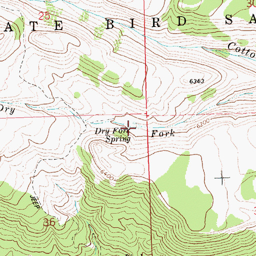Topographic Map of Dry Fork Spring, ID