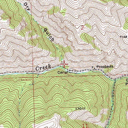 Topographic Map of Dry Gulch, ID
