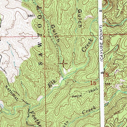 Topographic Map of Dry Gulch, ID
