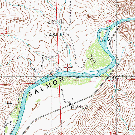 Topographic Map of Dry Gulch, ID