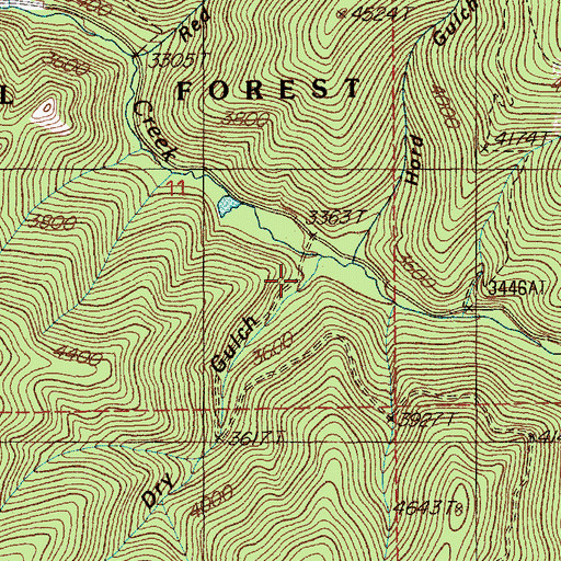 Topographic Map of Dry Gulch, ID