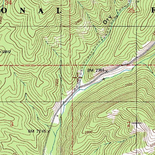 Topographic Map of Dry Gulch, ID