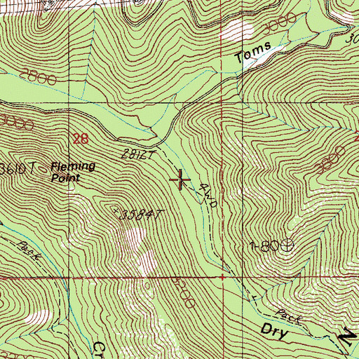 Topographic Map of Dry Gulch, ID