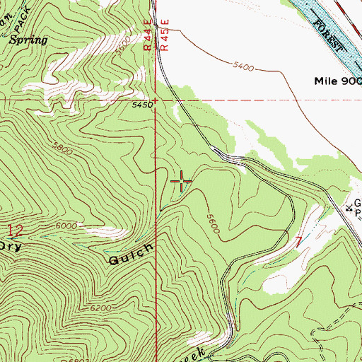 Topographic Map of Dry Gulch, ID