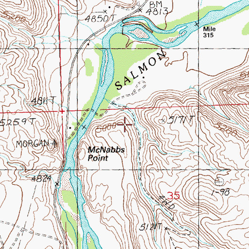 Topographic Map of Dry Gulch, ID
