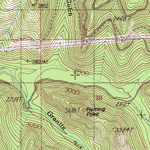 Topographic Map of Dry Gulch Cabin (historical), ID