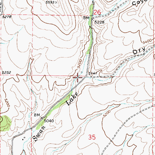 Topographic Map of Dry Hollow, ID
