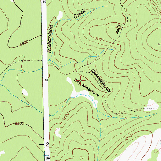Topographic Map of Dry Meadow, ID