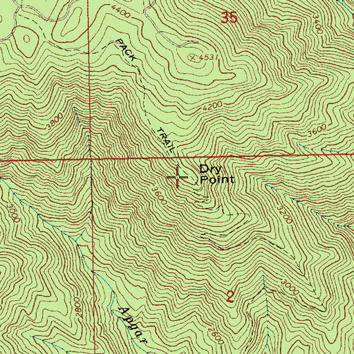 Topographic Map of Dry Point, ID
