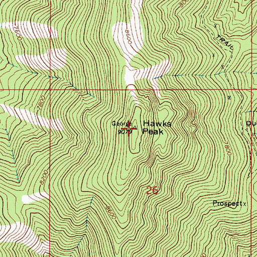 Topographic Map of Dry Ridge, ID