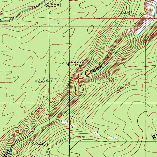 Topographic Map of Dry Robinson Creek, ID