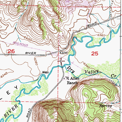 Topographic Map of Dry Valley Creek, ID