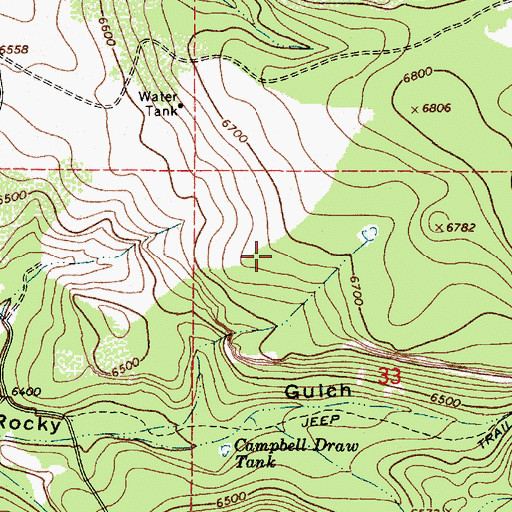 Topographic Map of Sues Tank, AZ