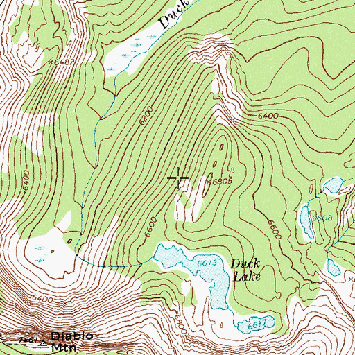 Topographic Map of Duck Lake, ID