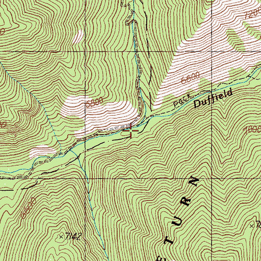 Topographic Map of Duffield Creek, ID