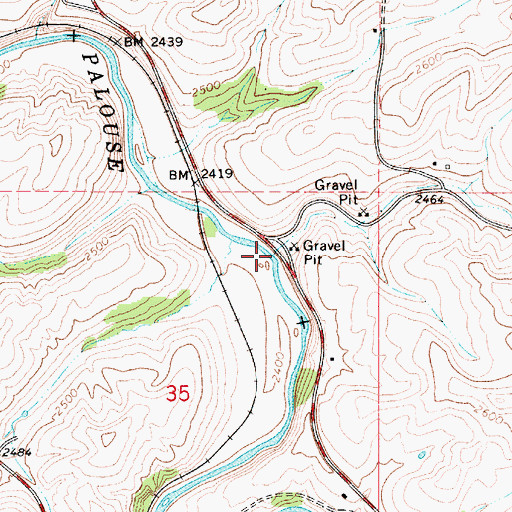 Topographic Map of Duffield Creek, ID