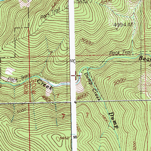 Topographic Map of Dump Creek, ID
