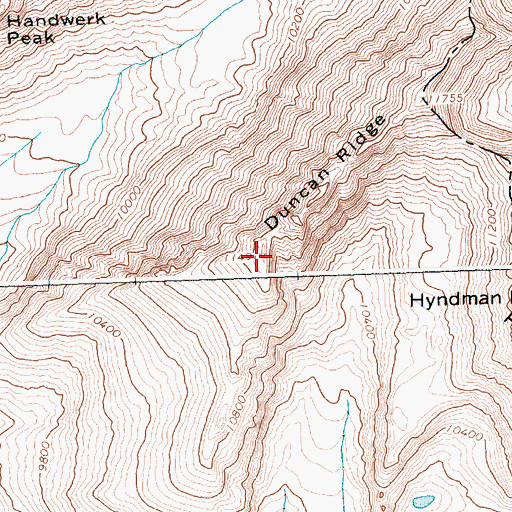 Topographic Map of Duncan Ridge, ID