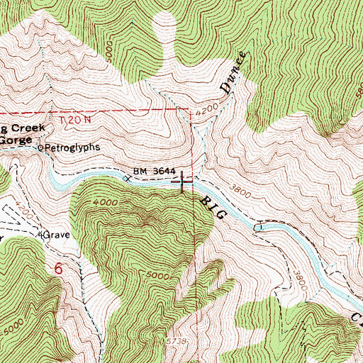 Topographic Map of Dunce Creek, ID