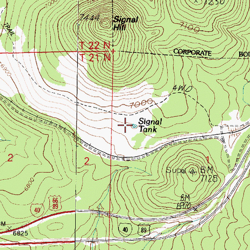 Topographic Map of Supui Tank, AZ