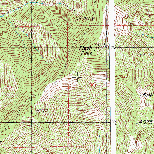 Topographic Map of Dunn Peak Trail (historical), ID