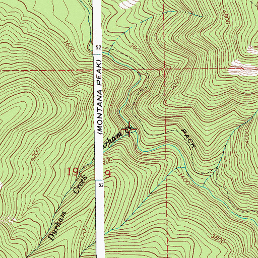 Topographic Map of Durham Creek, ID