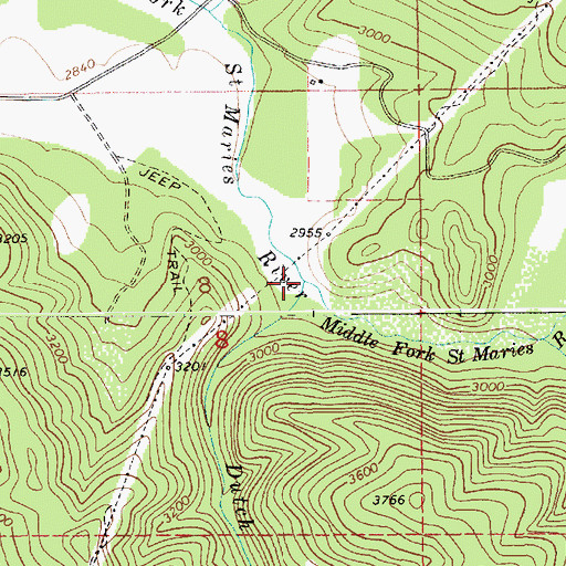 Topographic Map of Dutch Creek, ID