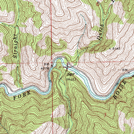 Topographic Map of Dutch Frank Creek, ID