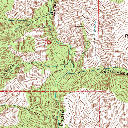 Topographic Map of Dutch Oven Creek, ID