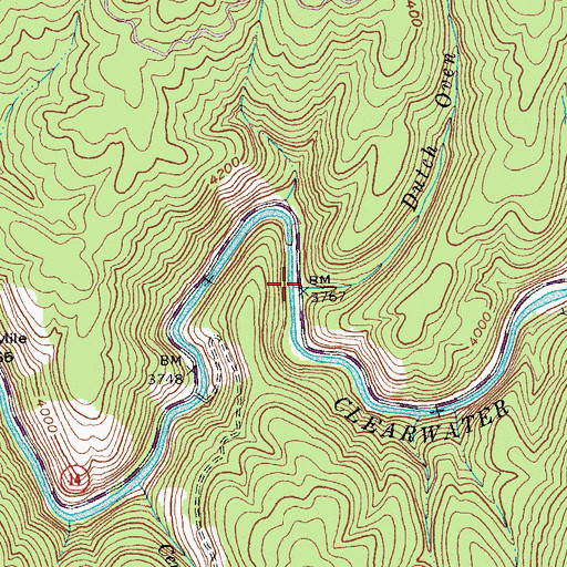 Topographic Map of Dutch Oven Creek, ID