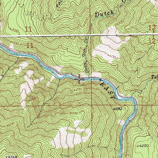 Topographic Map of Dutch Oven Creek, ID