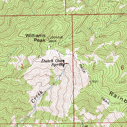 Topographic Map of Dutch Oven Spring, ID