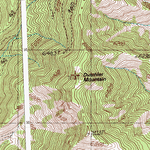 Topographic Map of Dutchler Mountain, ID
