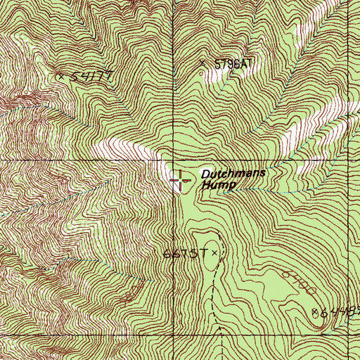 Topographic Map of Dutchmans Hump, ID