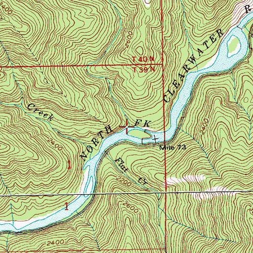 Topographic Map of Eagle Creek, ID